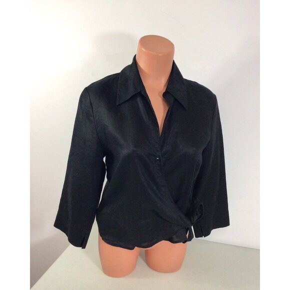 Studio Jax Linen Wrap Shirt Womens 8 - Picture 1 of 8